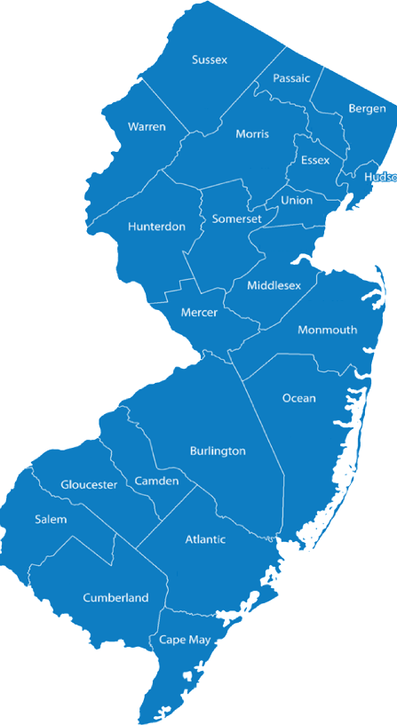 New Jersey Map by County